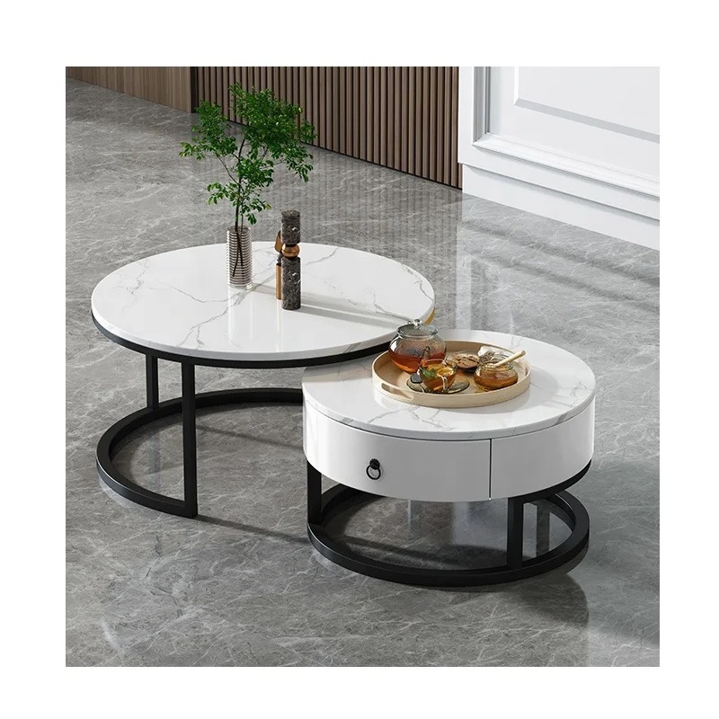 Bàn Trà Sofa Mặt Đá PARADO Chân Sắt Sơn Tĩnh Điện - BT20