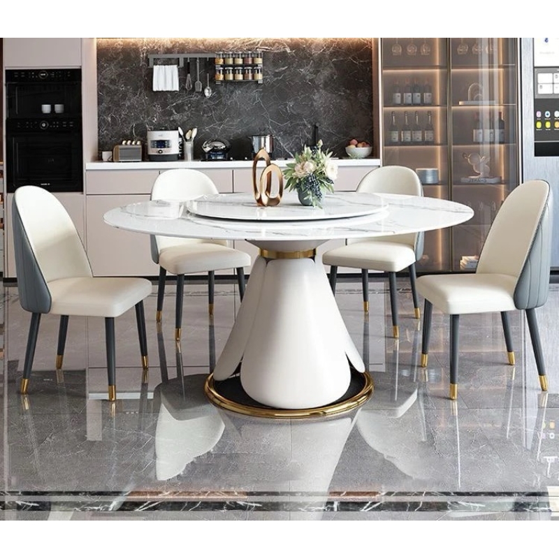 Bàn Ăn Gia Đình Tròn Xoay 2 Mặt Hiện Đại - BA18