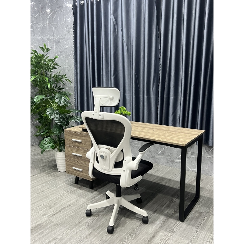 Bàn Làm Việc Gỗ Hộc Tủ Chân Sắt - BLV49