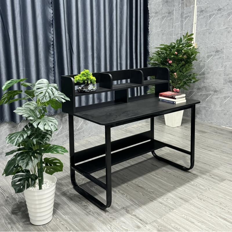 Bàn Làm Việc Chân Sắt Có Kệ Sách - BLV6