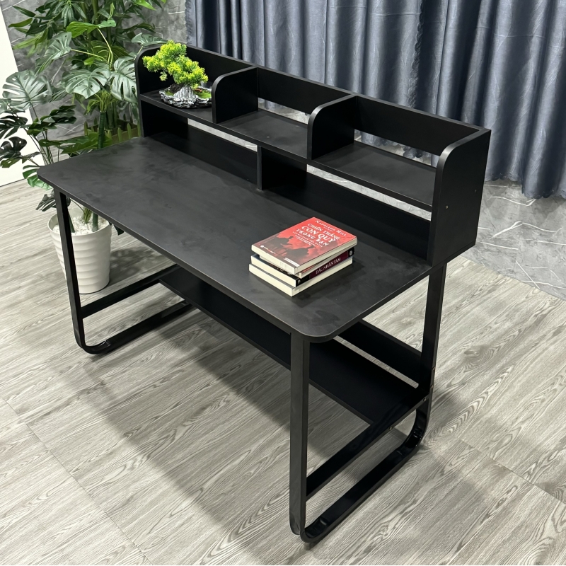 Bàn Làm Việc Chân Sắt Có Kệ Sách - BLV6