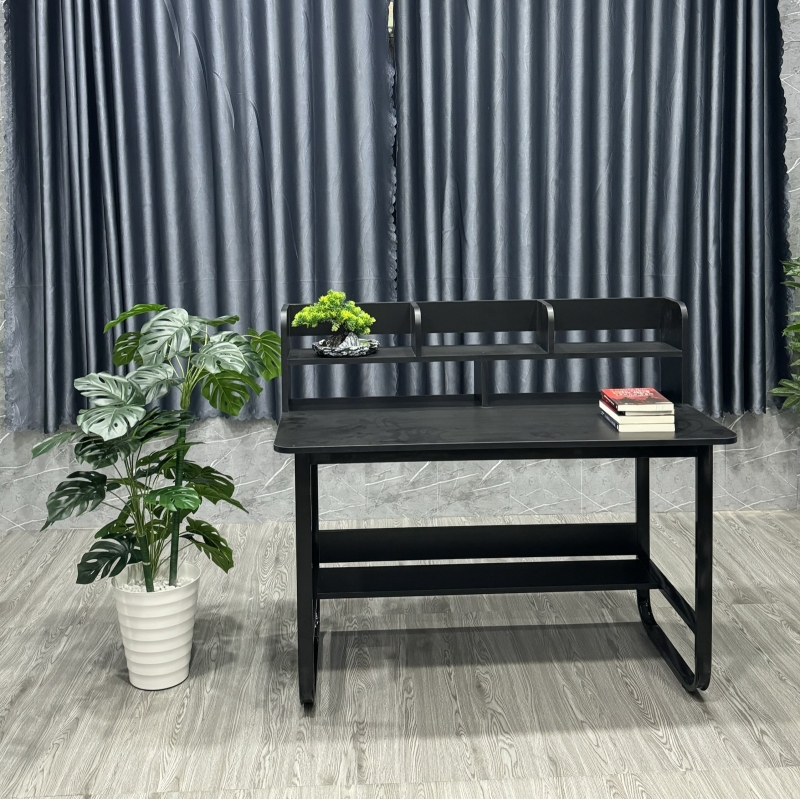 Bàn Làm Việc Chân Sắt Có Kệ Sách - BLV6
