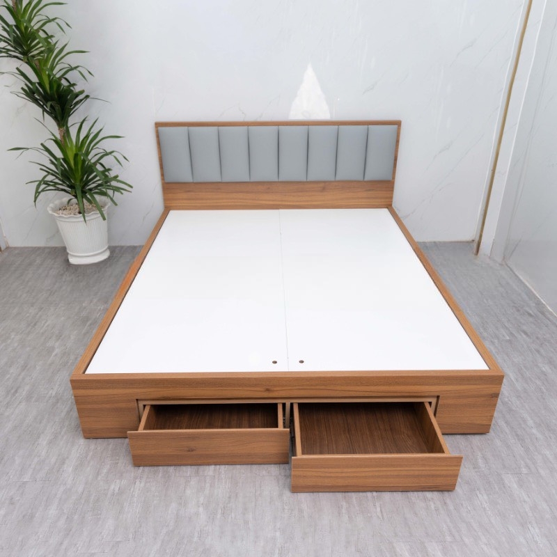 Giường Ngủ Gỗ MDF Có Hộc Kéo Chứa Đồ Tiện Lợi - GN19