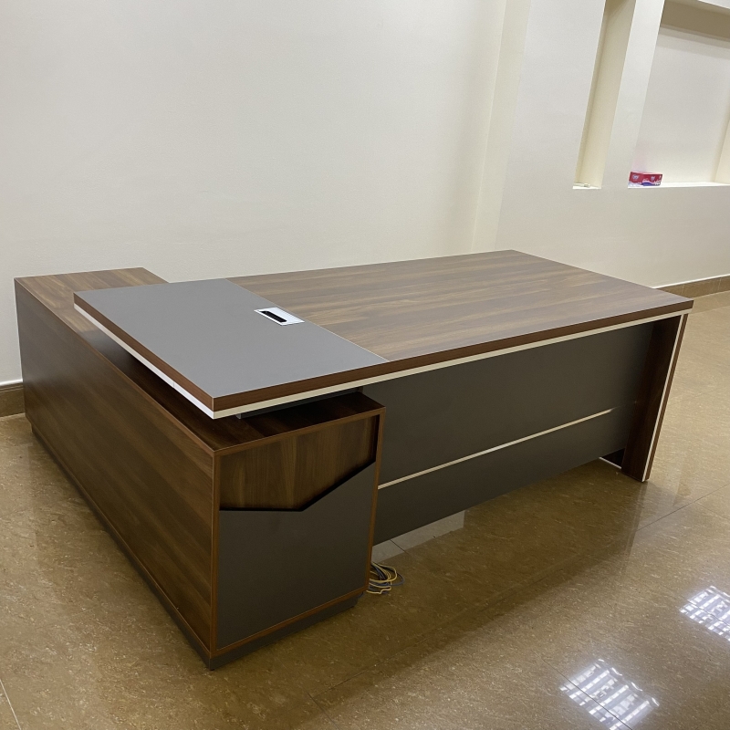 Bàn Giám Đốc Gỗ MDF Góc L 1m6x120 - BGĐ54