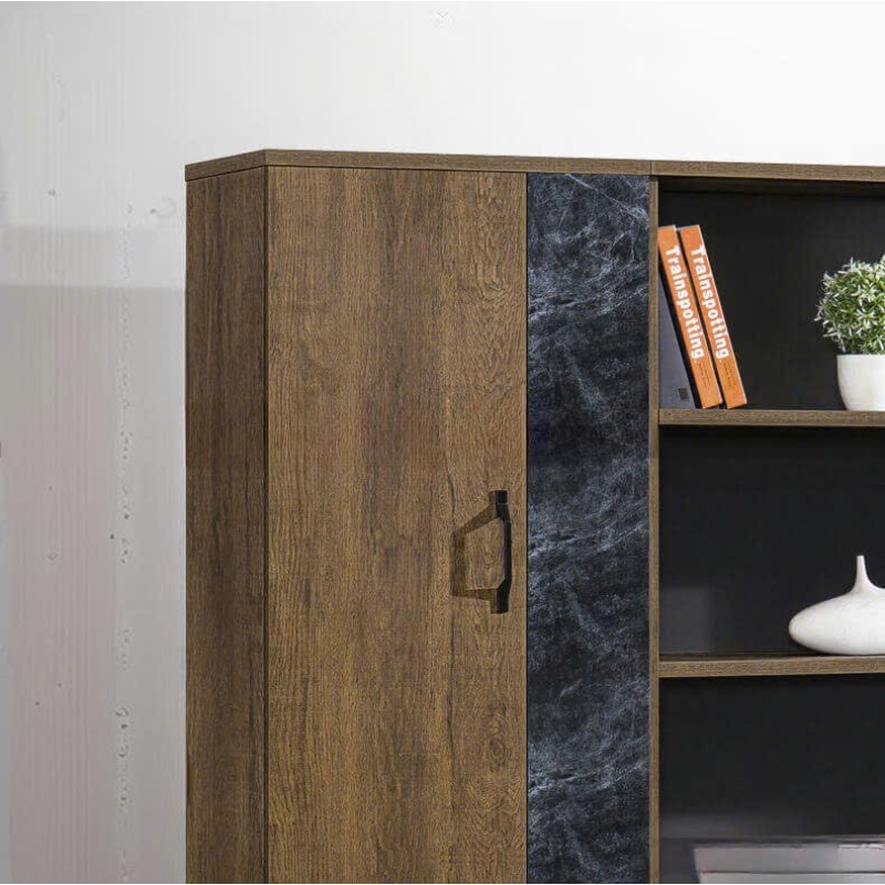 Tủ Tài Liệu Gỗ Tích Hợp Kệ Trang Trí - THS247