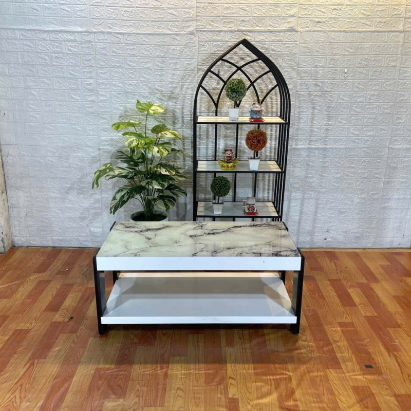 Bàn Trà Sofa Chữ Nhật Mặt Đá 2 Tầng - BT24