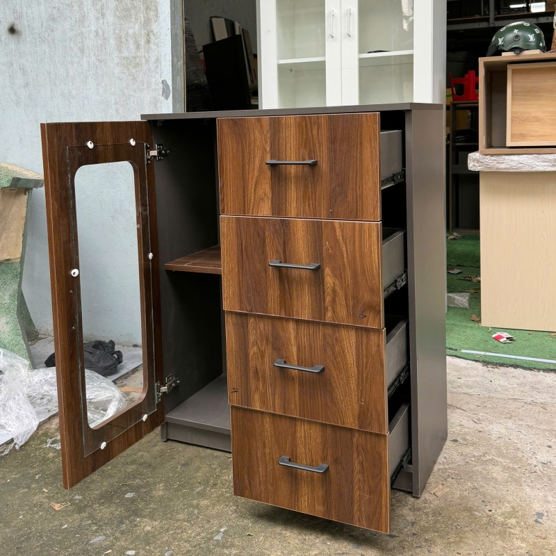 Tủ Tài Liệu Gỗ Dạng Lửng Có Cánh Kính - THS254