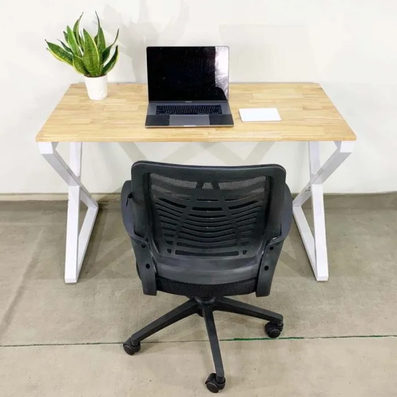Bàn Làm Việc Chữ X Mặt Bàn Gỗ Cao Su - BLV14